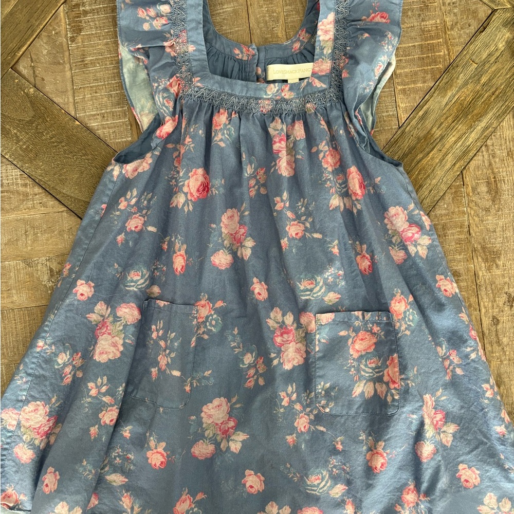 Floral Blue Sleeveless Dress